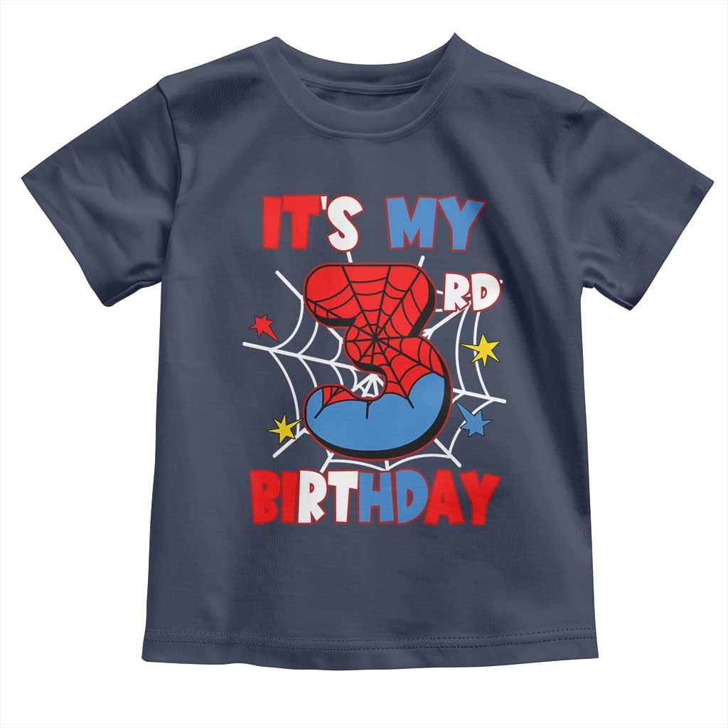 Spider Birthday Toddler T Shirt It's My 3rd Bday Party 3 Years Old Boy