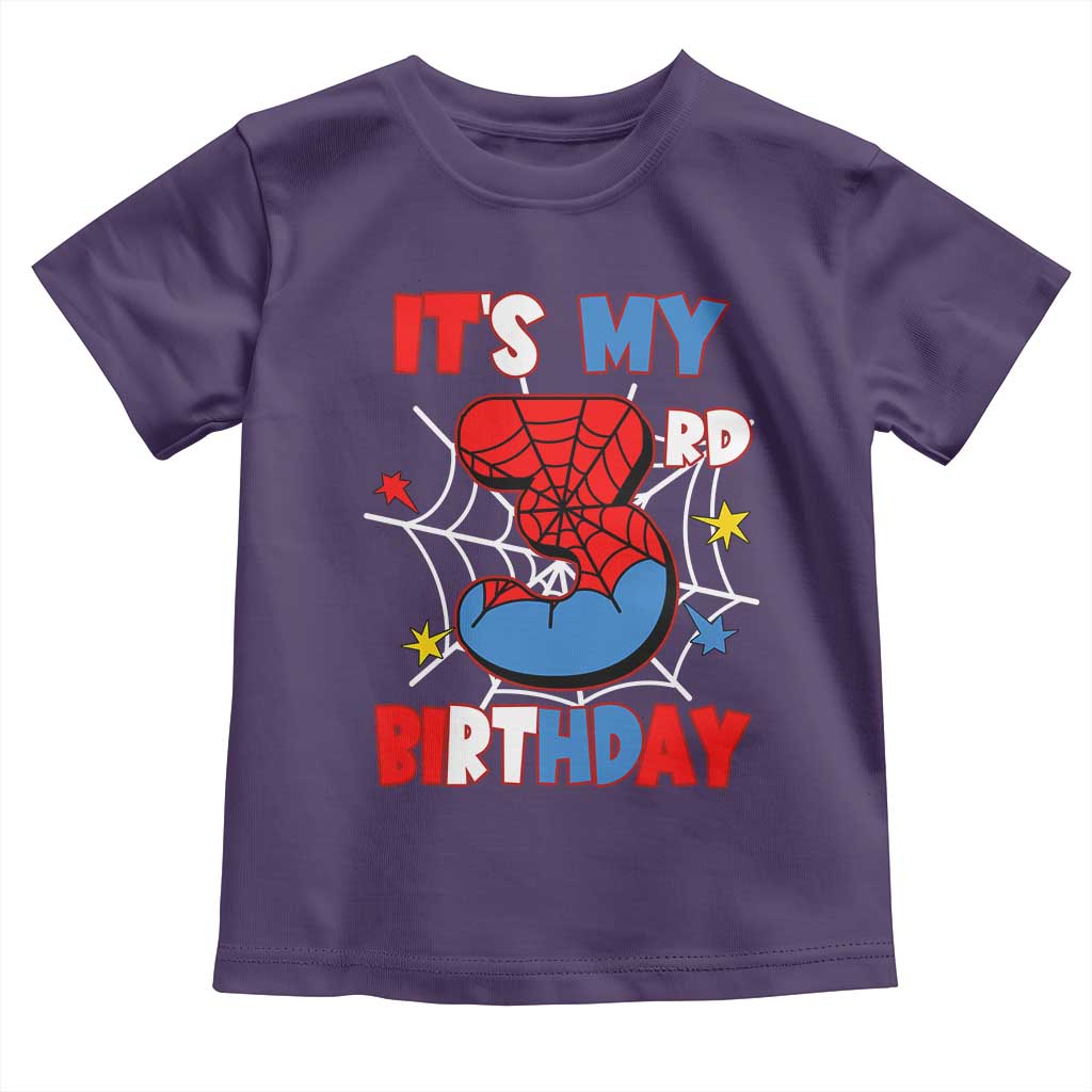 Spider Birthday Toddler T Shirt It's My 3rd Bday Party 3 Years Old Boy