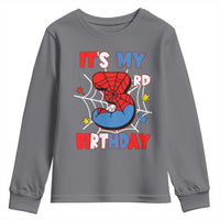 Spider Birthday Youth Sweatshirt It's My 3rd Bday Party 3 Years Old Boy