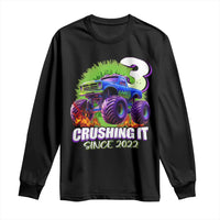 Monster Truck Birthday Long Sleeve Shirt 3 Years Old Boys Happy 3rd Bday Party