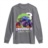 Monster Truck Birthday Long Sleeve Shirt 3 Years Old Boys Happy 3rd Bday Party