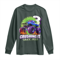 Monster Truck Birthday Long Sleeve Shirt 3 Years Old Boys Happy 3rd Bday Party