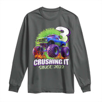 Monster Truck Birthday Long Sleeve Shirt 3 Years Old Boys Happy 3rd Bday Party