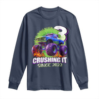 Monster Truck Birthday Long Sleeve Shirt 3 Years Old Boys Happy 3rd Bday Party