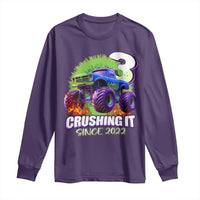 Monster Truck Birthday Long Sleeve Shirt 3 Years Old Boys Happy 3rd Bday Party