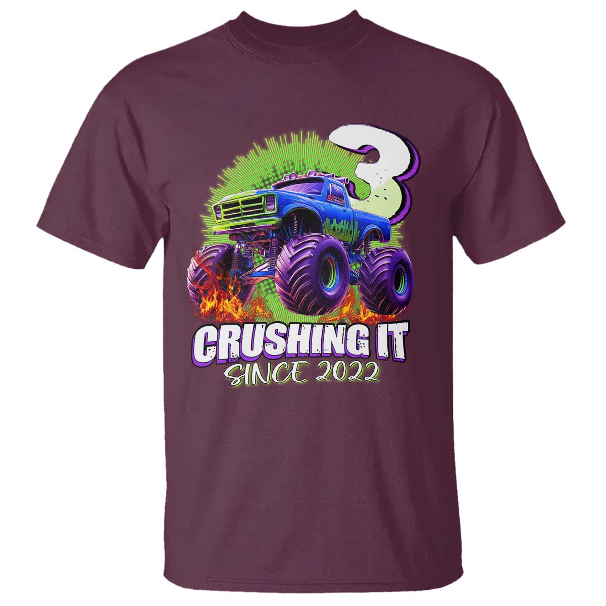 Monster Truck Birthday T Shirt 3 Years Old Boys Happy 3rd Bday Party