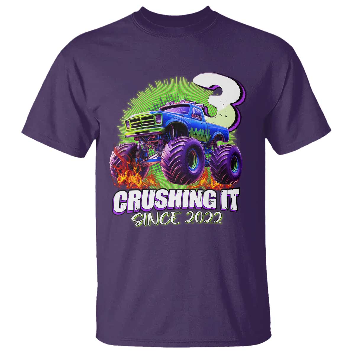 Monster Truck Birthday T Shirt 3 Years Old Boys Happy 3rd Bday Party