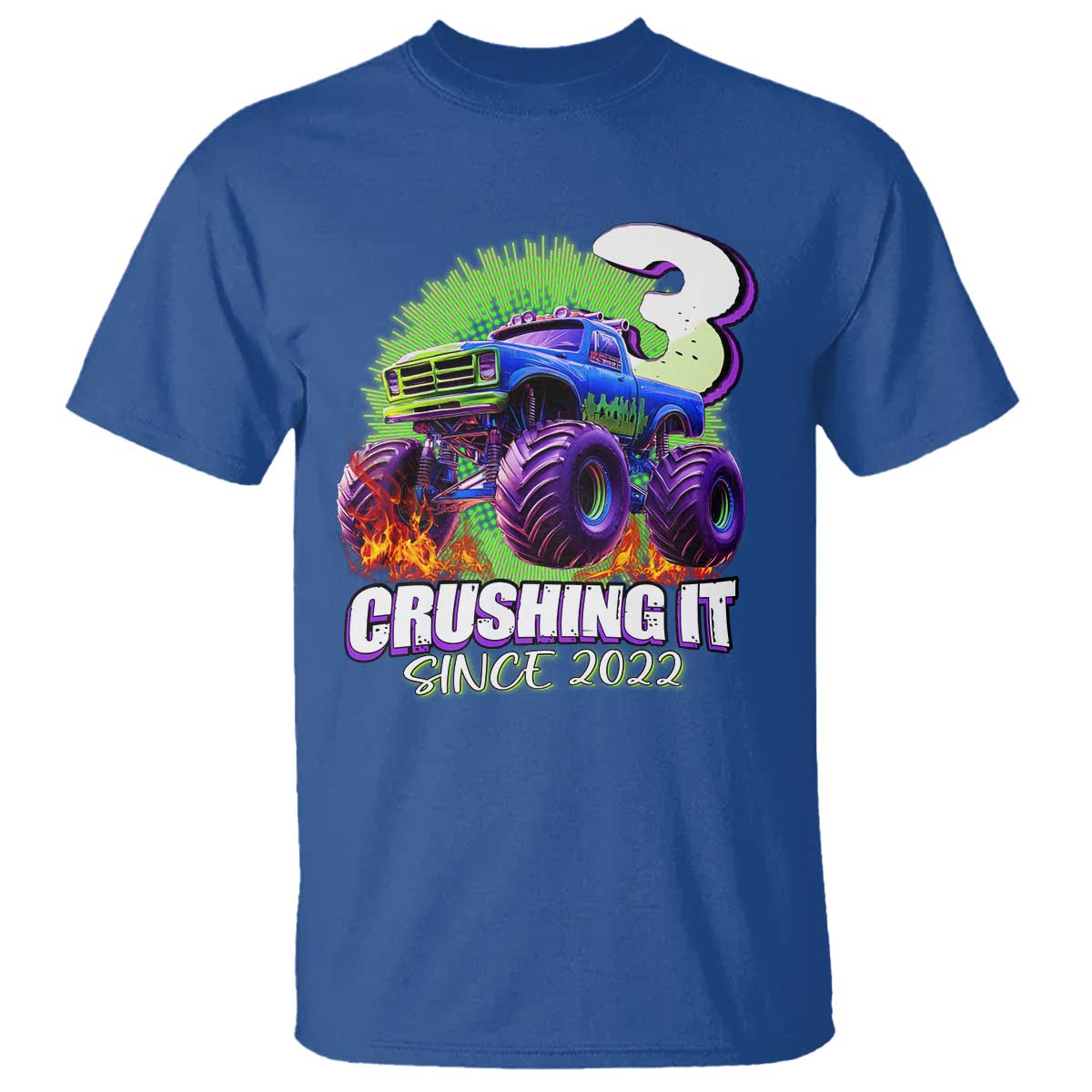 Monster Truck Birthday T Shirt 3 Years Old Boys Happy 3rd Bday Party