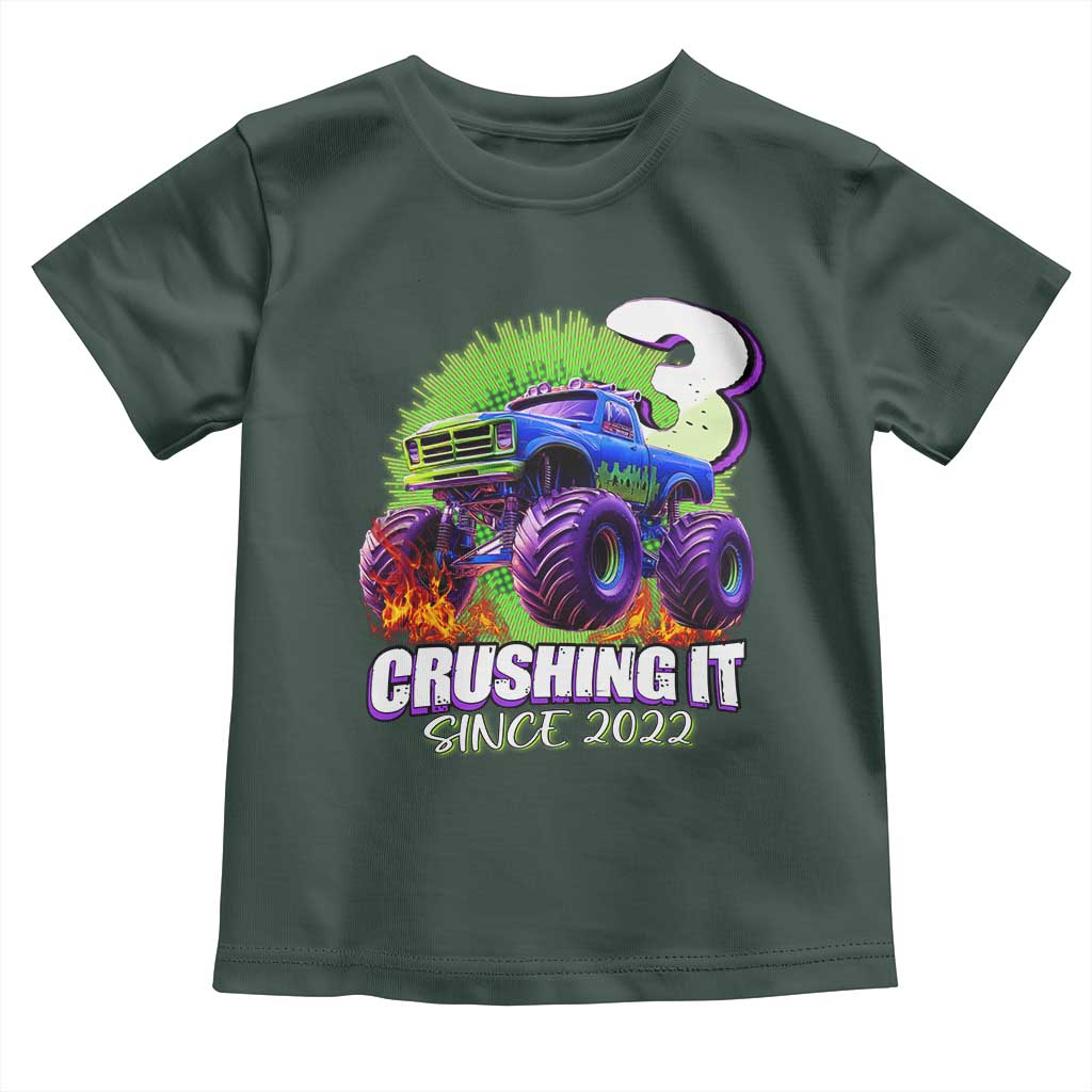 Monster Truck Birthday Toddler T Shirt 3 Years Old Boys Happy 3rd Bday Party