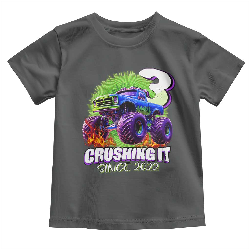 Monster Truck Birthday Toddler T Shirt 3 Years Old Boys Happy 3rd Bday Party