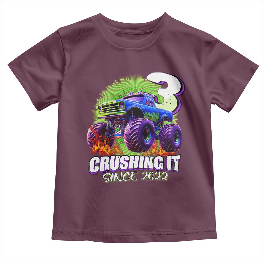 Monster Truck Birthday Toddler T Shirt 3 Years Old Boys Happy 3rd Bday Party