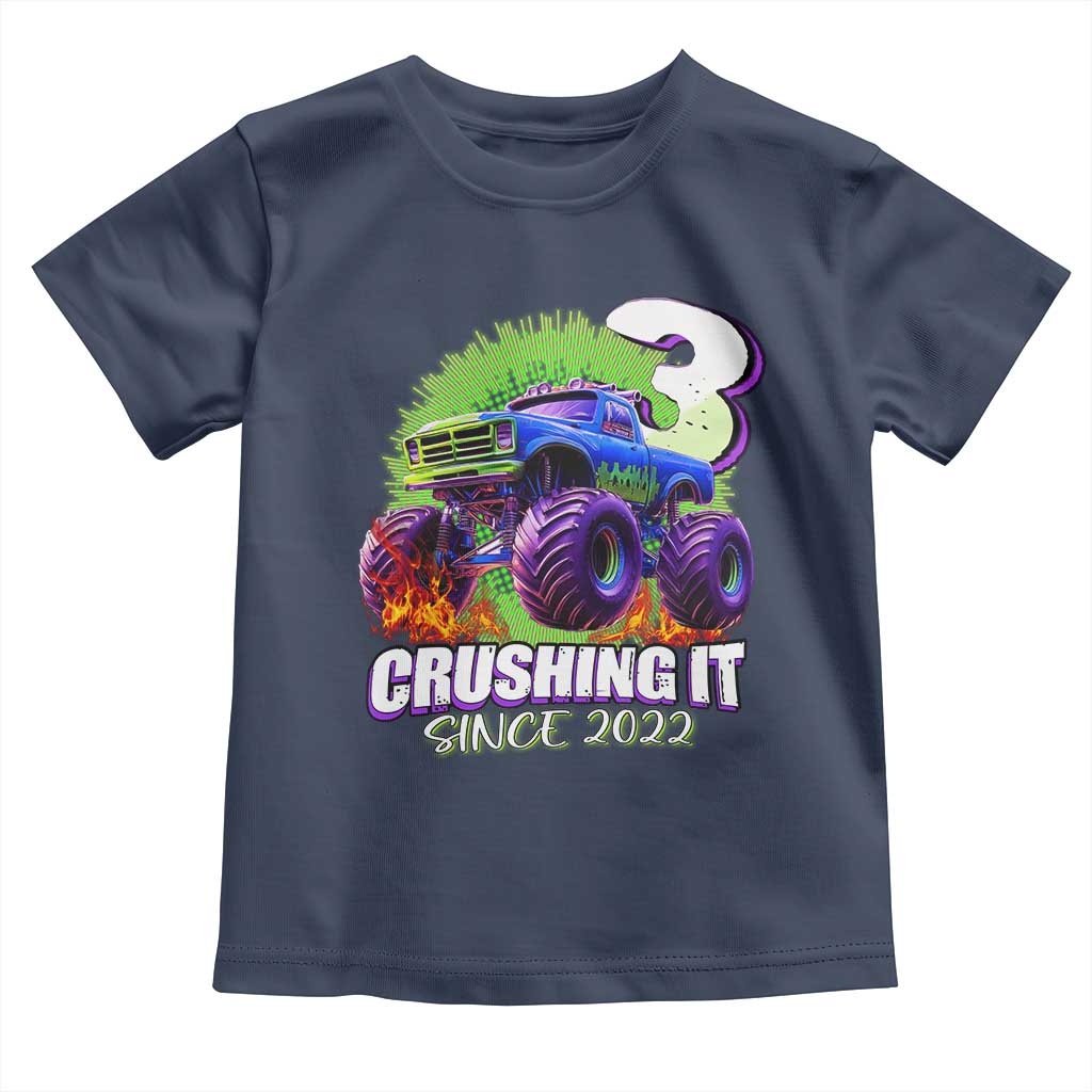 Monster Truck Birthday Toddler T Shirt 3 Years Old Boys Happy 3rd Bday Party