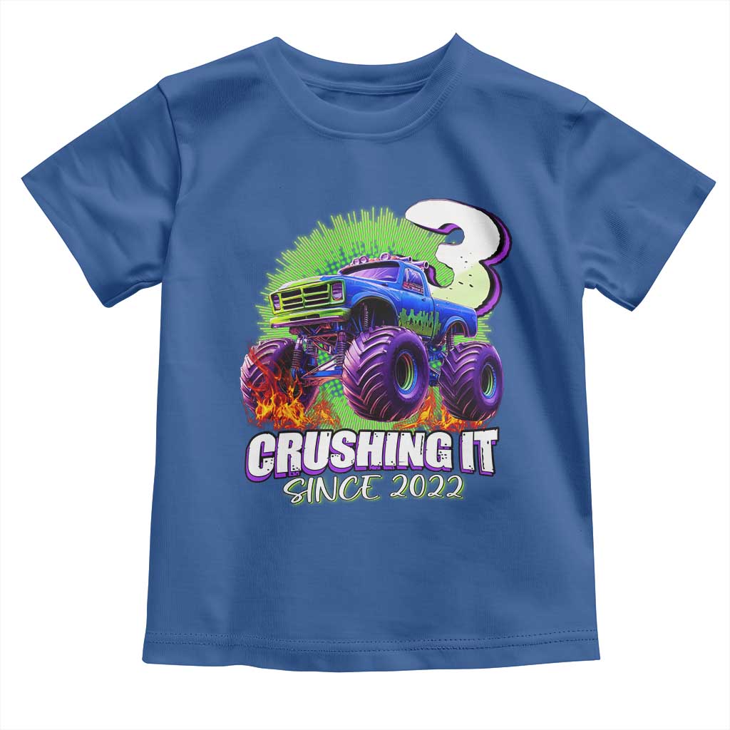 Monster Truck Birthday Toddler T Shirt 3 Years Old Boys Happy 3rd Bday Party