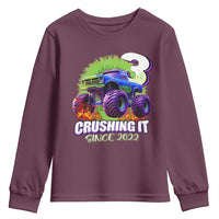Monster Truck Birthday Youth Sweatshirt 3 Years Old Boys Happy 3rd Bday Party