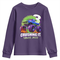 Monster Truck Birthday Youth Sweatshirt 3 Years Old Boys Happy 3rd Bday Party