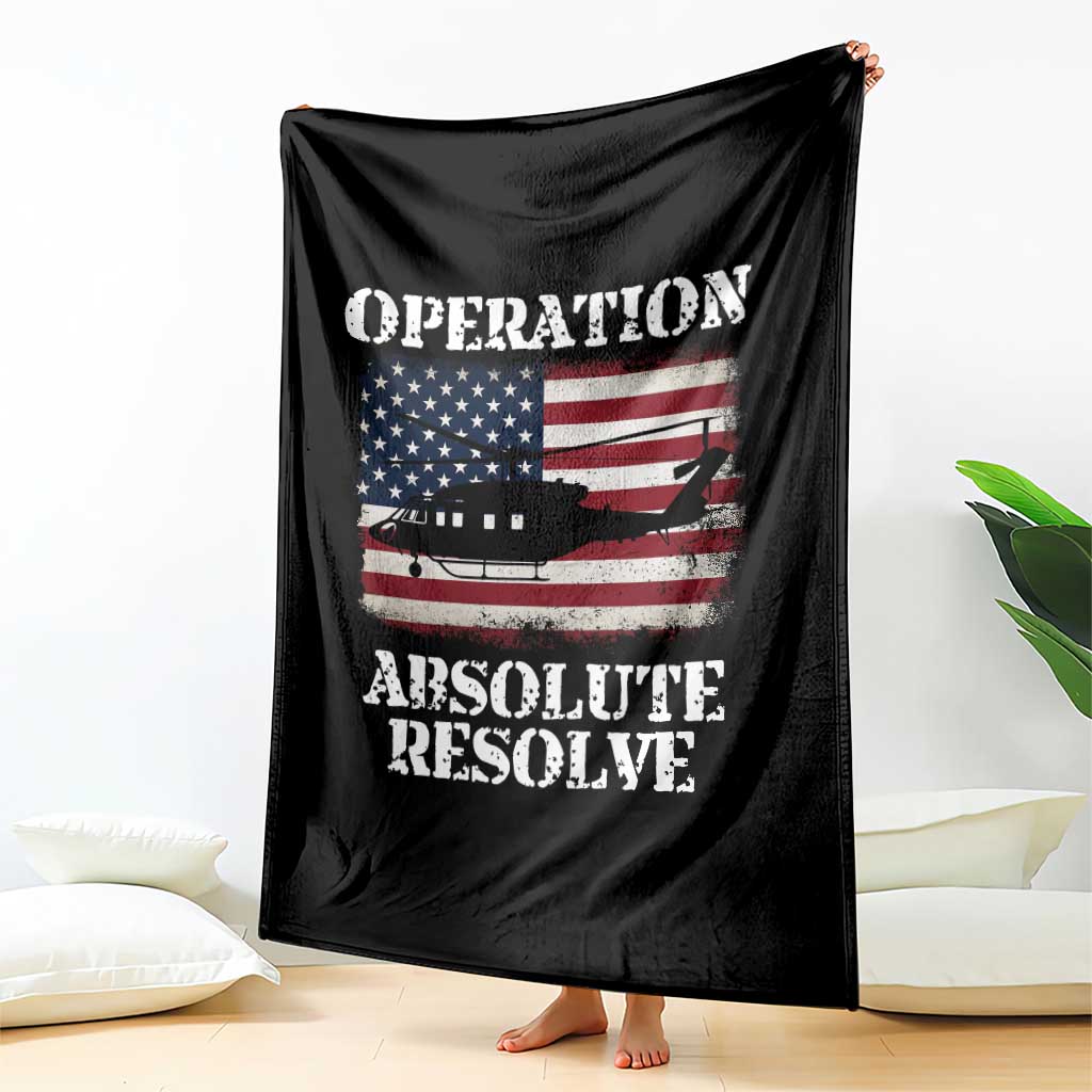 Operation Absolute Resolve Throw Blanket US Military Extraction Mission American Flag - Wonder Print Shop
