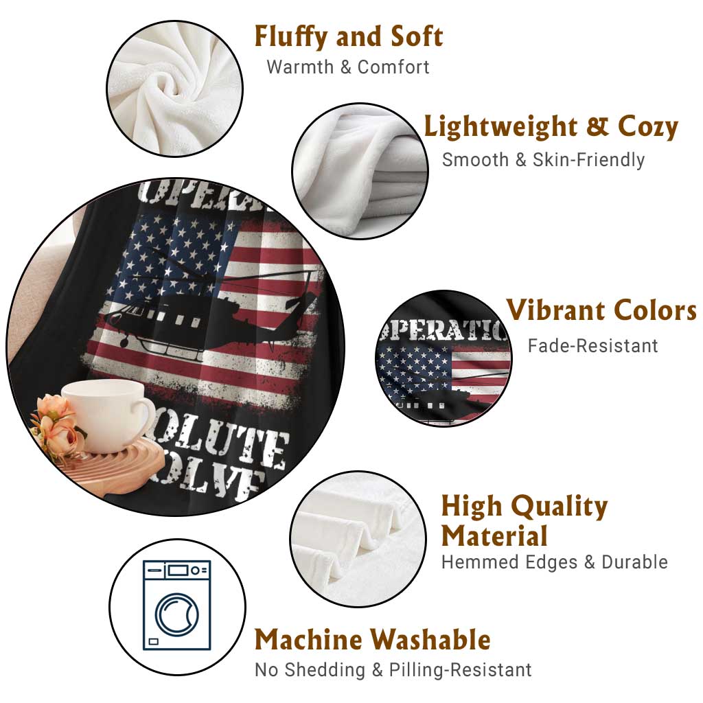 Operation Absolute Resolve Throw Blanket US Military Extraction Mission American Flag - Wonder Print Shop