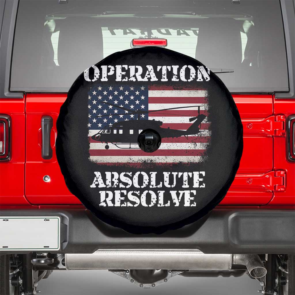 Operation Absolute Resolve Spare Tire Cover US Military Extraction Mission American Flag - Wonder Print Shop