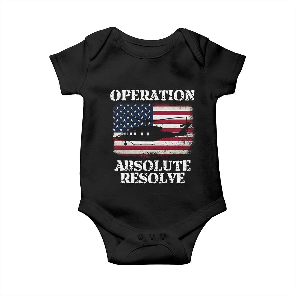 Operation Absolute Resolve Baby Onesie US Military Extraction Mission American Flag - Wonder Print Shop
