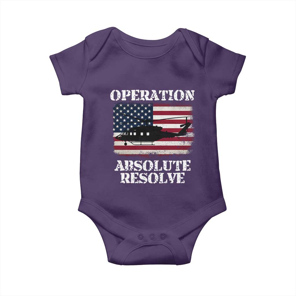 Operation Absolute Resolve Baby Onesie US Military Extraction Mission American Flag - Wonder Print Shop