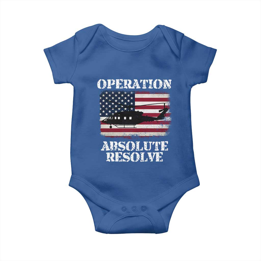 Operation Absolute Resolve Baby Onesie US Military Extraction Mission American Flag - Wonder Print Shop