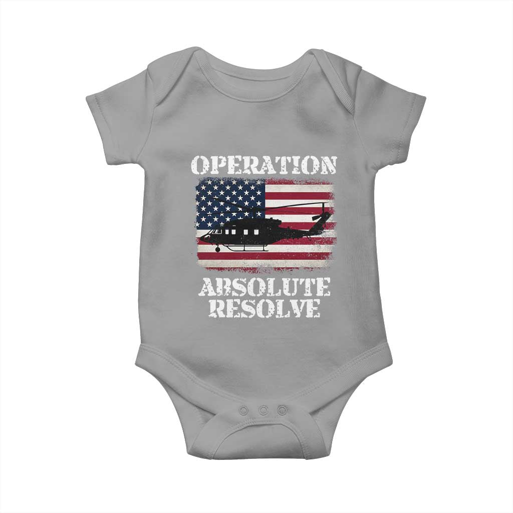 Operation Absolute Resolve Baby Onesie US Military Extraction Mission American Flag - Wonder Print Shop