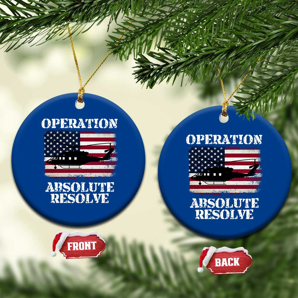 Operation Absolute Resolve Ceramic Ornament US Military Extraction Mission American Flag - Wonder Print Shop
