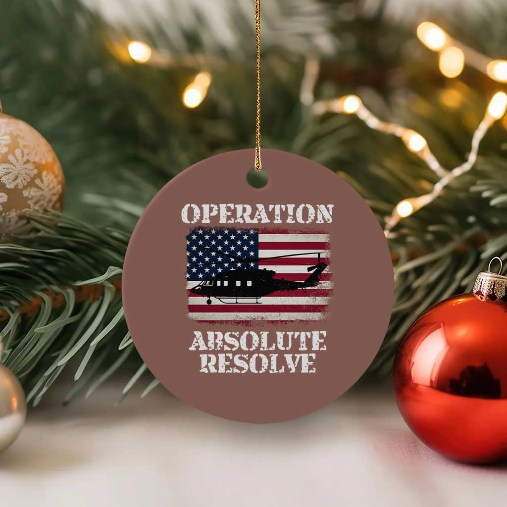 Operation Absolute Resolve Ceramic Ornament US Military Extraction Mission American Flag - Wonder Print Shop