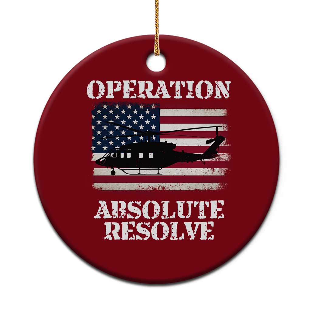 Operation Absolute Resolve Ceramic Ornament US Military Extraction Mission American Flag - Wonder Print Shop
