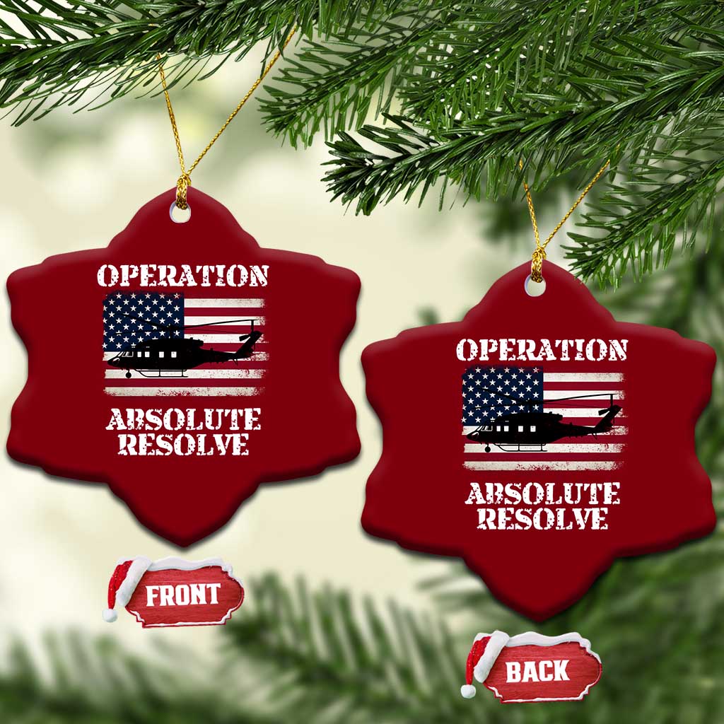 Operation Absolute Resolve Ceramic Ornament US Military Extraction Mission American Flag - Wonder Print Shop