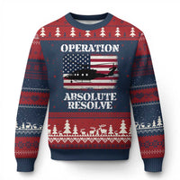 Operation Absolute Resolve Ugly Christmas Sweater US Military Extraction Mission American Flag - Wonder Print Shop