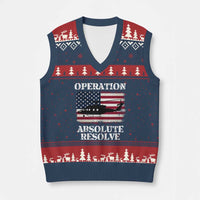 Operation Absolute Resolve V-Neck Knit Sweater Vest US Military Extraction Mission American Flag - Wonder Print Shop