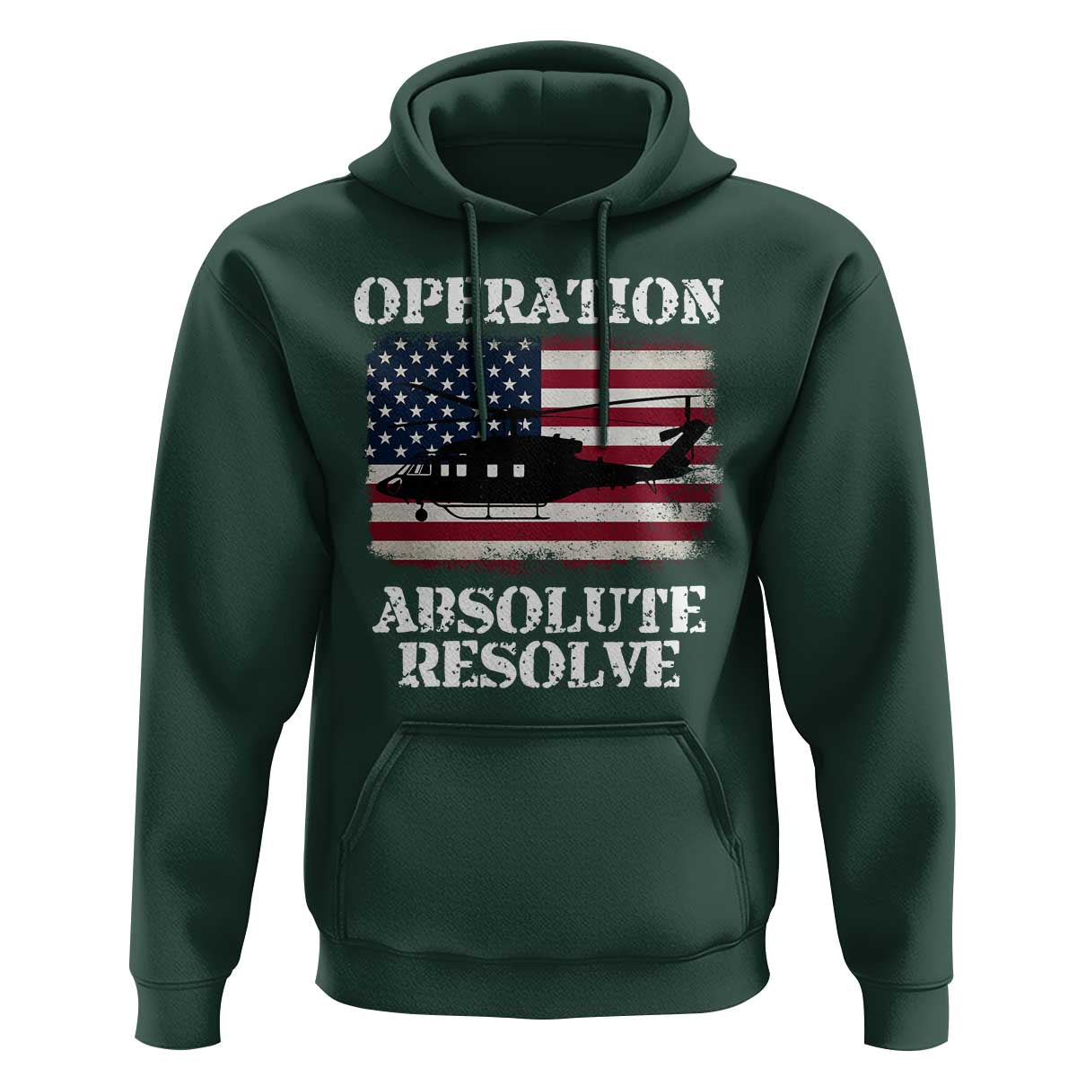 Operation Absolute Resolve Hoodie US Military Extraction Mission American Flag - Wonder Print Shop