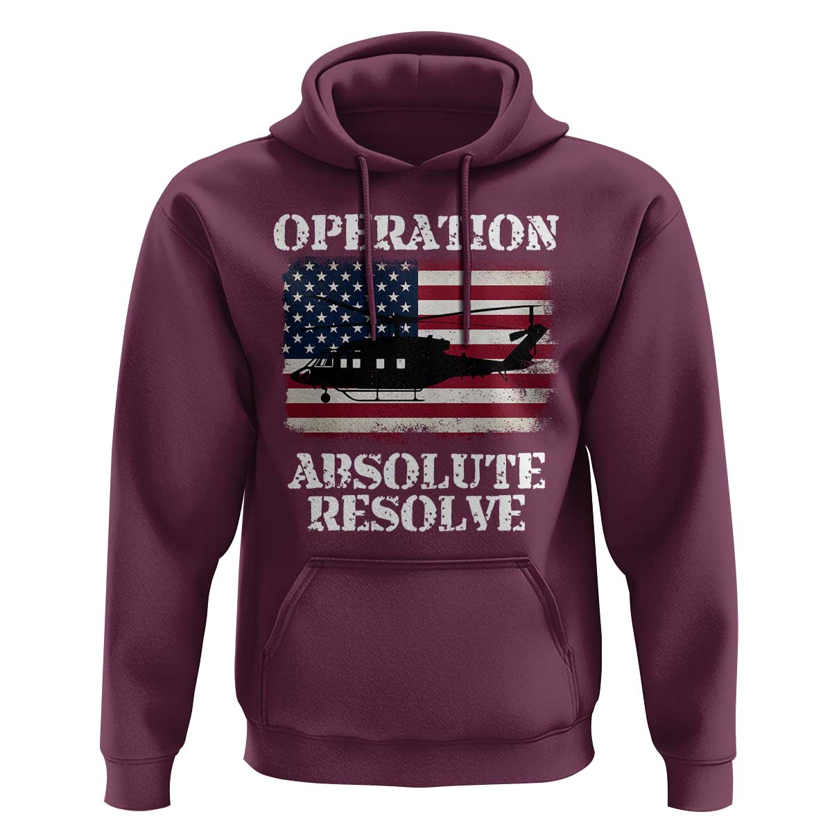 Operation Absolute Resolve Hoodie US Military Extraction Mission American Flag - Wonder Print Shop