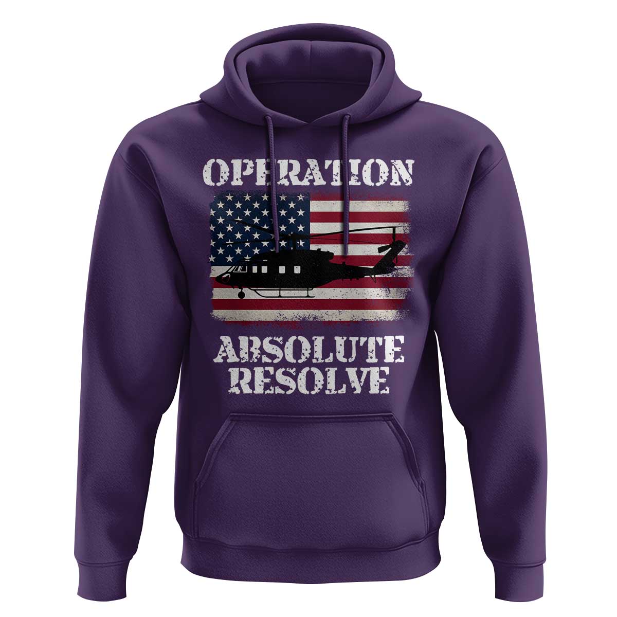 Operation Absolute Resolve Hoodie US Military Extraction Mission American Flag - Wonder Print Shop