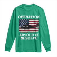 Operation Absolute Resolve Long Sleeve Shirt US Military Extraction Mission American Flag - Wonder Print Shop