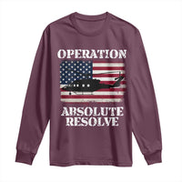 Operation Absolute Resolve Long Sleeve Shirt US Military Extraction Mission American Flag - Wonder Print Shop
