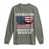 Operation Absolute Resolve Long Sleeve Shirt US Military Extraction Mission American Flag - Wonder Print Shop