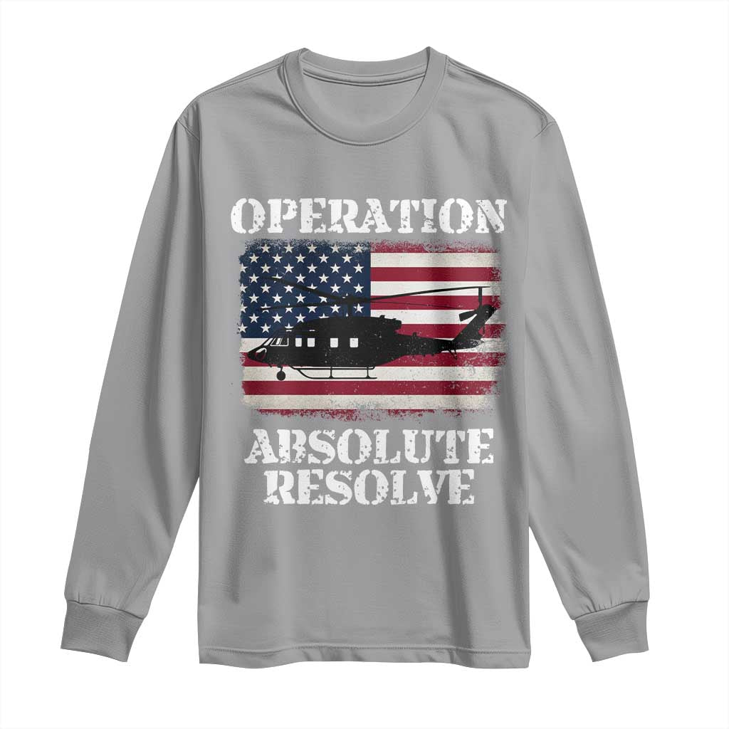 Operation Absolute Resolve Long Sleeve Shirt US Military Extraction Mission American Flag - Wonder Print Shop