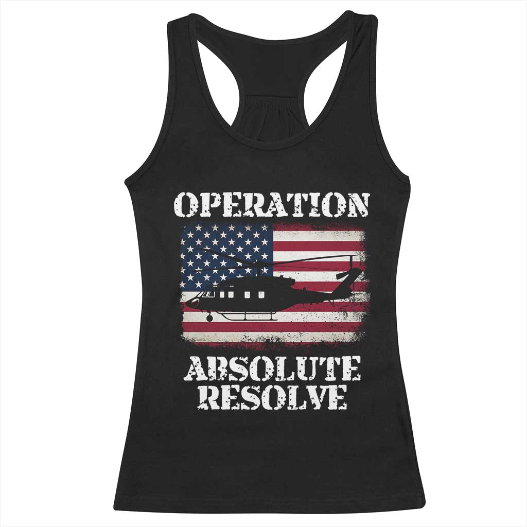 Operation Absolute Resolve Racerback Tank Top US Military Extraction Mission American Flag - Wonder Print Shop