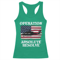 Operation Absolute Resolve Racerback Tank Top US Military Extraction Mission American Flag - Wonder Print Shop