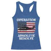 Operation Absolute Resolve Racerback Tank Top US Military Extraction Mission American Flag - Wonder Print Shop