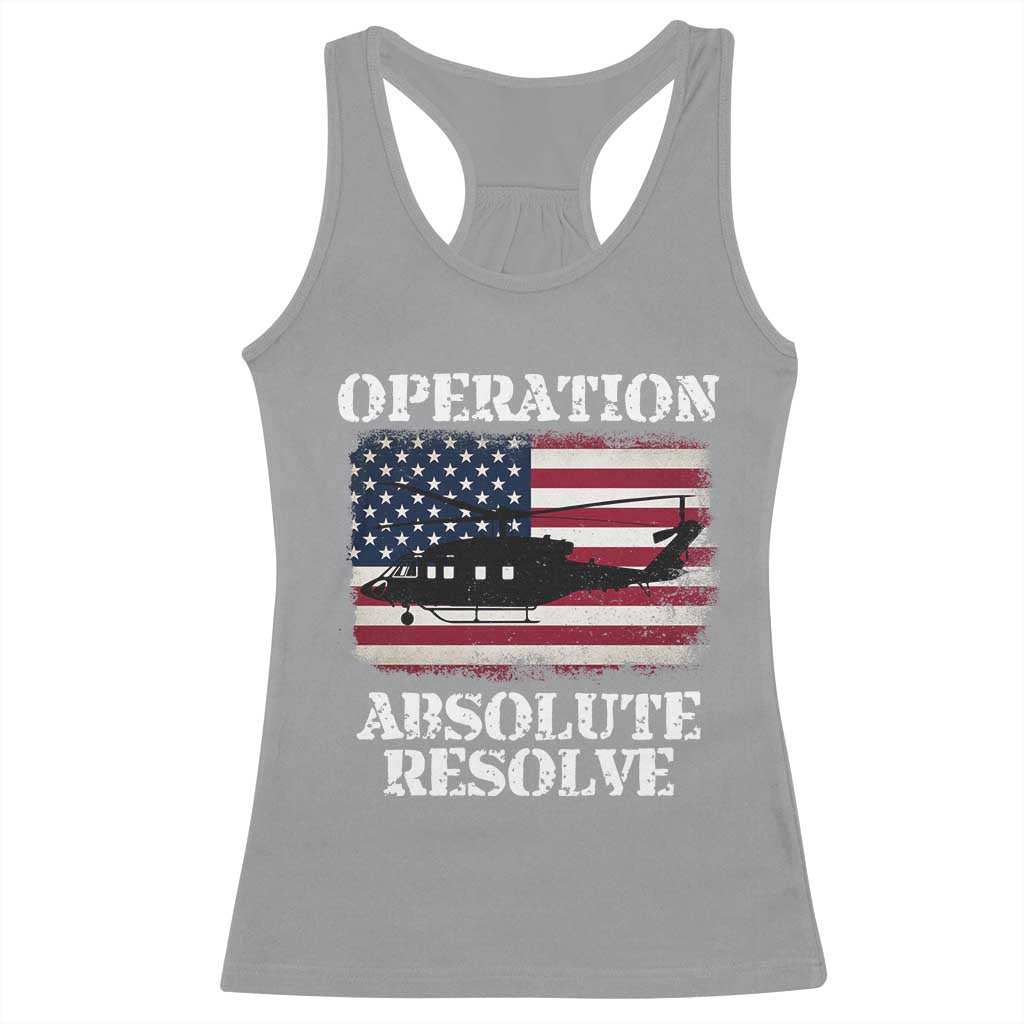 Operation Absolute Resolve Racerback Tank Top US Military Extraction Mission American Flag - Wonder Print Shop