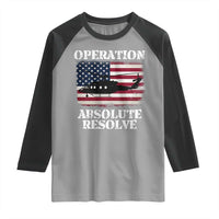 Operation Absolute Resolve Raglan Shirt US Military Extraction Mission American Flag - Wonder Print Shop