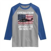 Operation Absolute Resolve Raglan Shirt US Military Extraction Mission American Flag - Wonder Print Shop