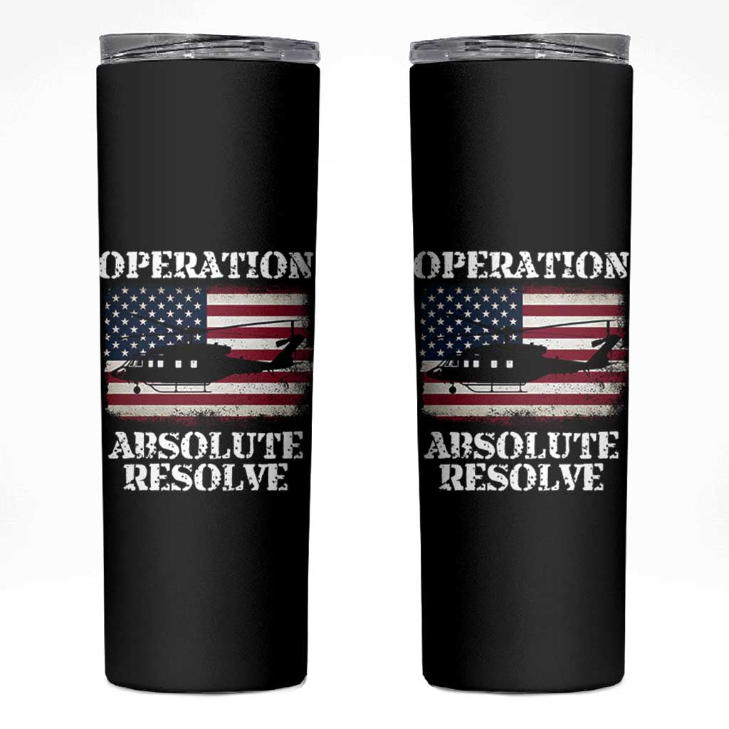 Operation Absolute Resolve Skinny Tumbler US Military Extraction Mission American Flag - Wonder Print Shop
