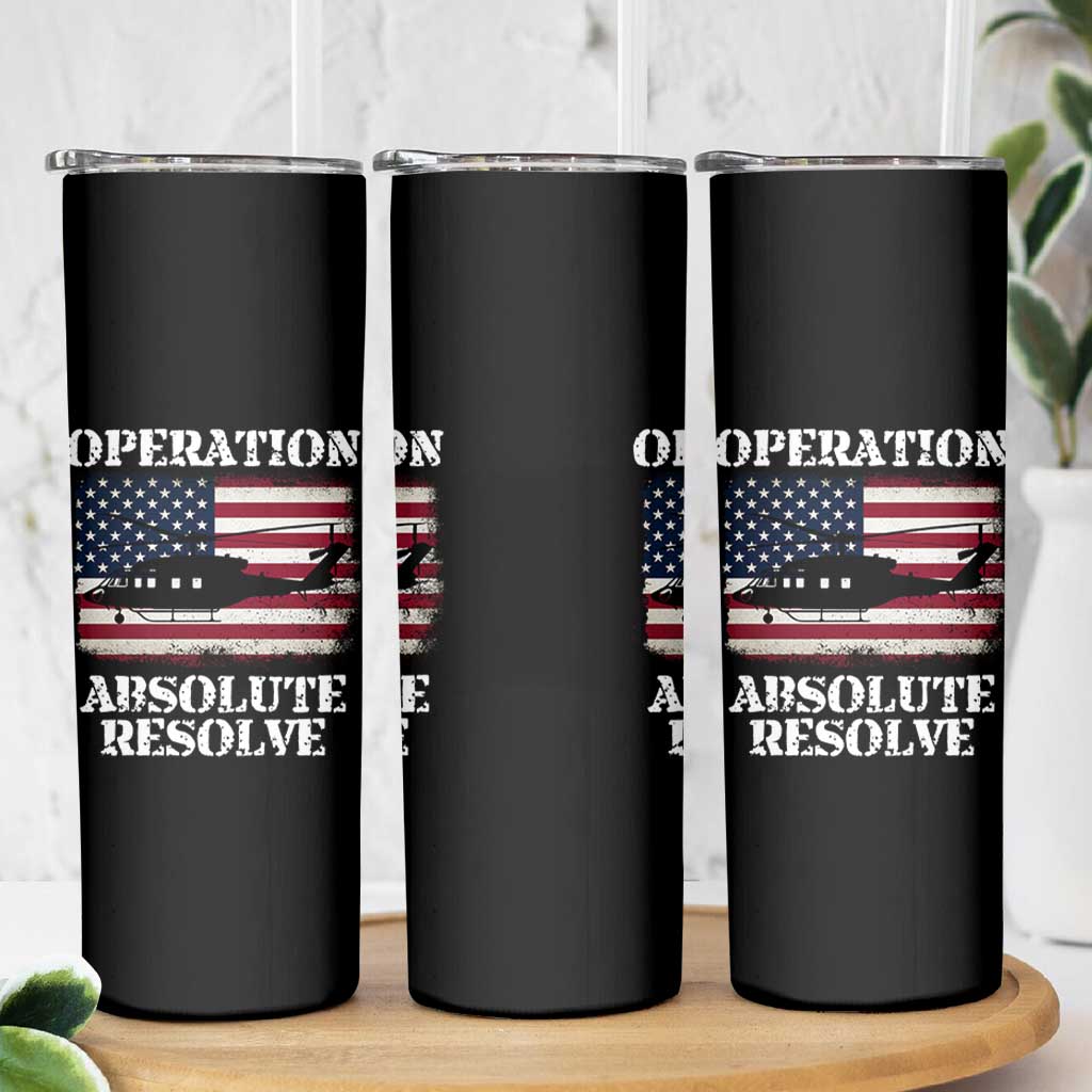 Operation Absolute Resolve Skinny Tumbler US Military Extraction Mission American Flag - Wonder Print Shop