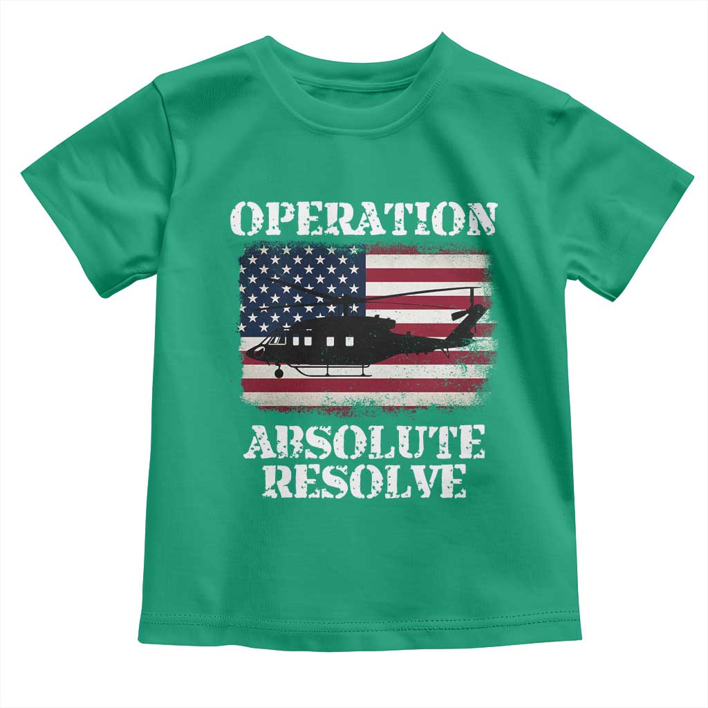 Operation Absolute Resolve Toddler T Shirt US Military Extraction Mission American Flag - Wonder Print Shop
