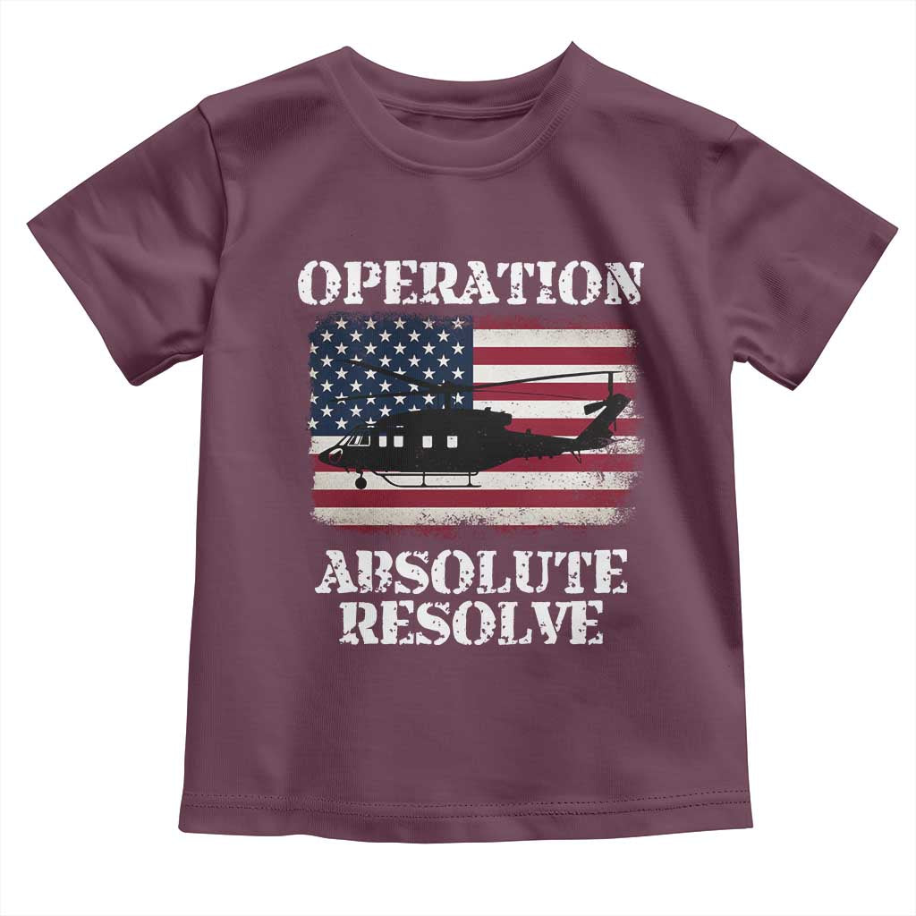 Operation Absolute Resolve Toddler T Shirt US Military Extraction Mission American Flag - Wonder Print Shop