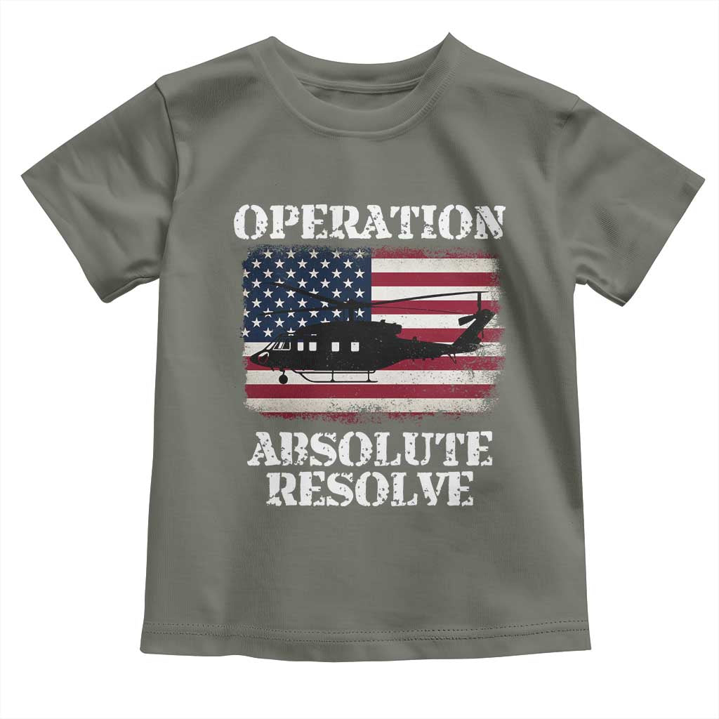 Operation Absolute Resolve Toddler T Shirt US Military Extraction Mission American Flag - Wonder Print Shop